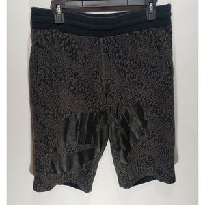 Mens Nike Air Shorts Leopard Style Gray Black Gym Activewear Lined Shorts Sz L